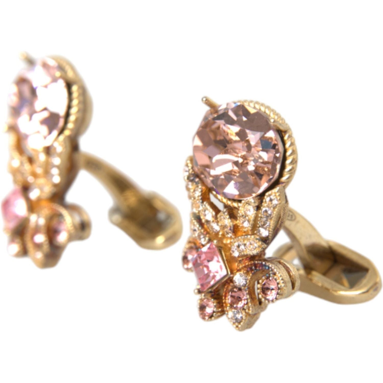 أزرار أكمام من الكريستال من دولتشي آند غابانا باللون الذهبي 925 من الفضة الإسترلينية