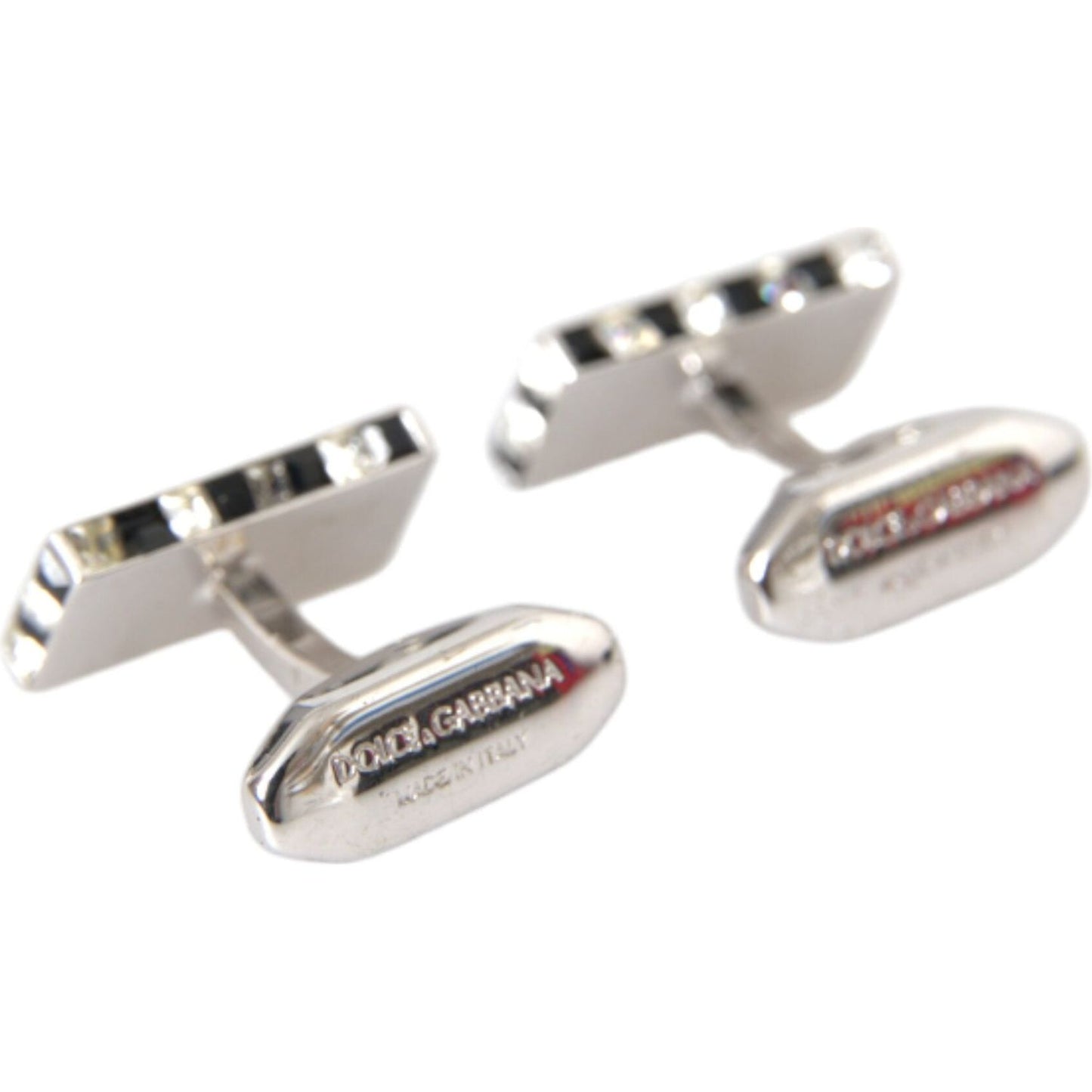 Dolce & Gabbana Silver Plated Metal Brass Pin Men Cufflinks Cufflinks