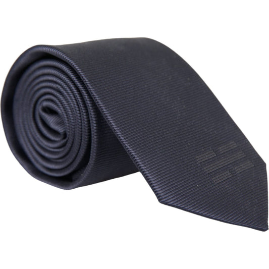 Dolce & Gabbana Blue Solid Silk Adjustable Tie Men