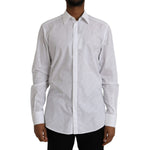 Dolce & Gabbana White Polka Dotted Cotton Dress GOLD Shirt