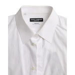 Dolce & Gabbana White Polka Dotted Cotton Dress GOLD Shirt