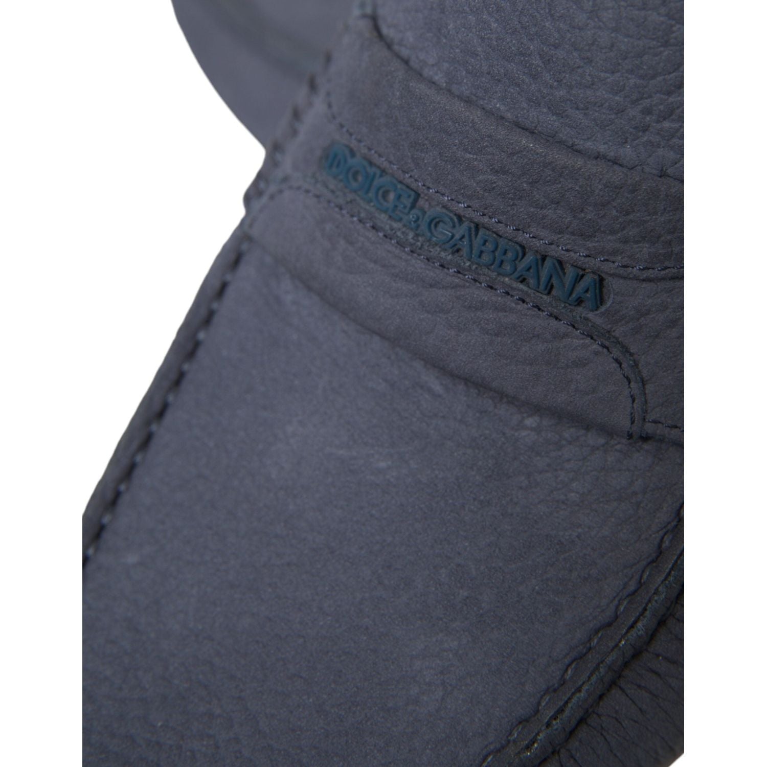 حذاء موكاسين سهل الارتداء من دولتشي آند غابانا مصنوع من جلد العجل باللون الأزرق