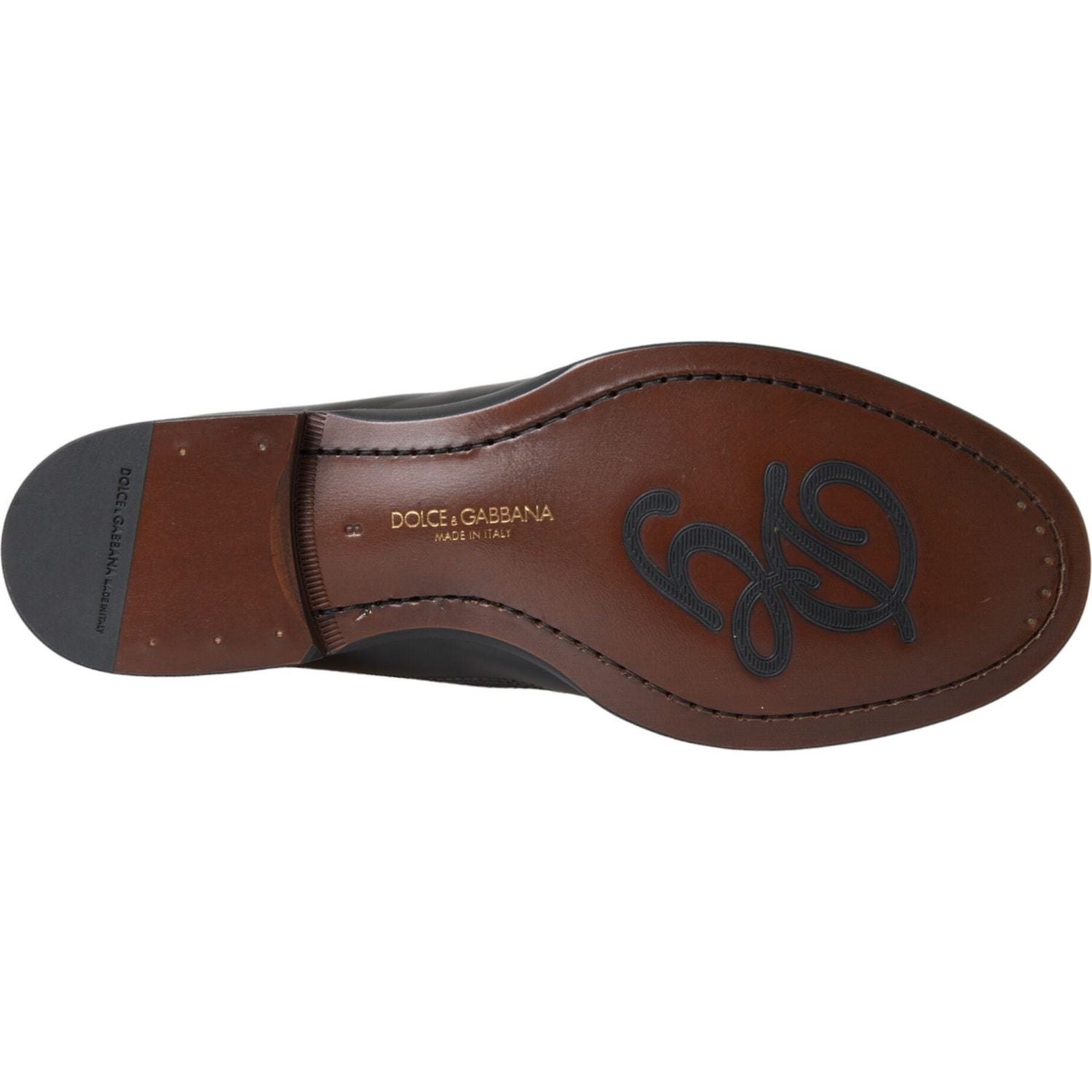 حذاء رسمي رجالي من دولتشي آند غابانا مصنوع من الجلد باللون الأسود والبني