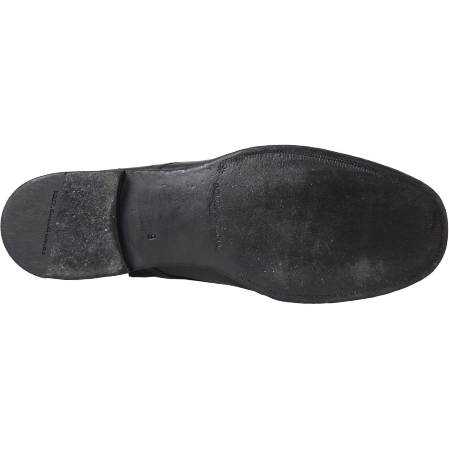 Dolce & Gabbana Black Leather Derby Formal Dress Men Shoes