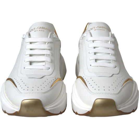 Dolce & Gabbana White Gold DAYMASTER Leather Sneakers Shoes LA5712#2-40