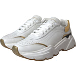 Dolce & Gabbana White Gold DAYMASTER Leather Sneakers Shoes LA5712#2-40