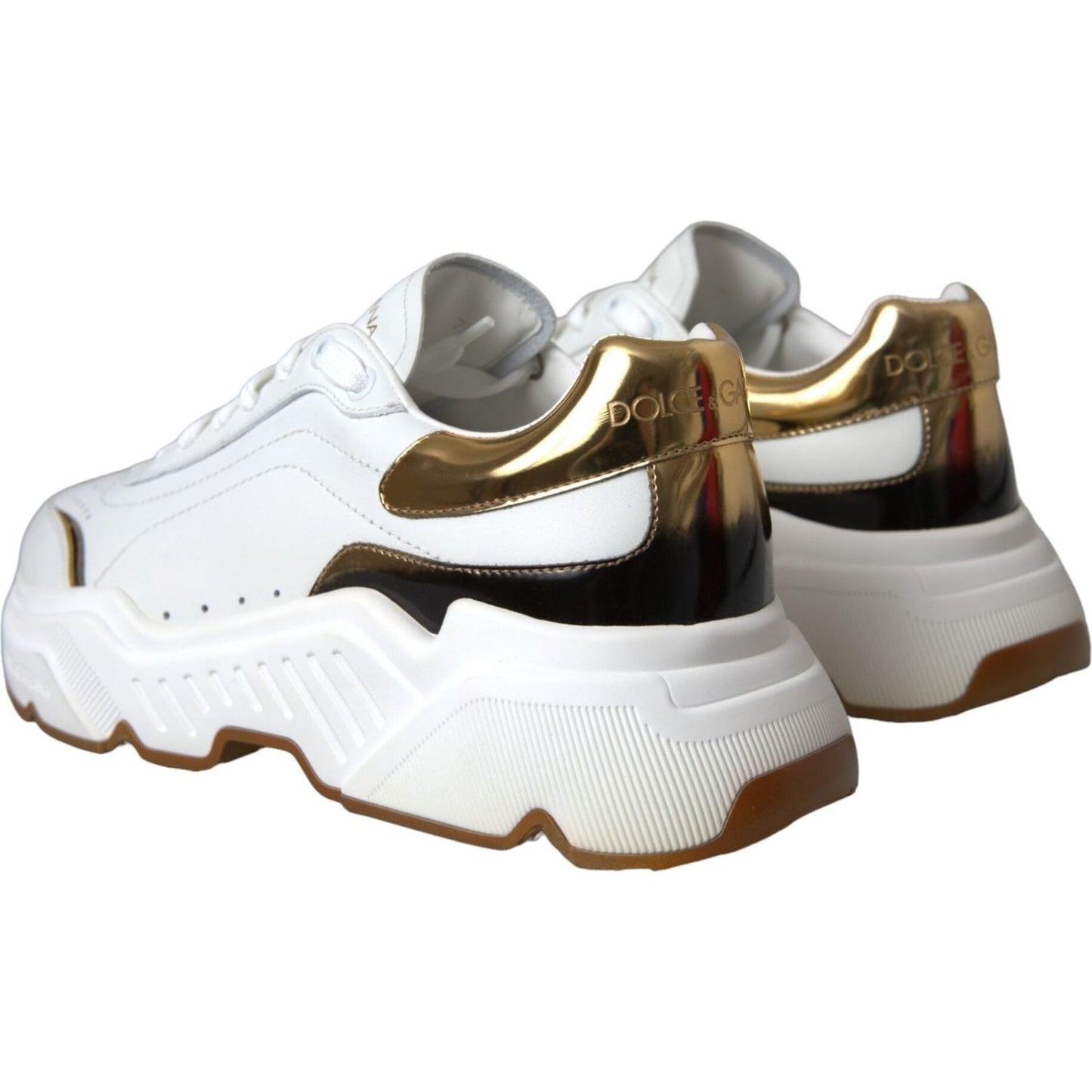 Dolce & Gabbana White Gold DAYMASTER Leather Sneakers Shoes LA5712#2-40
