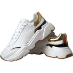 Dolce & Gabbana White Gold DAYMASTER Leather Sneakers Shoes LA5712#2-40