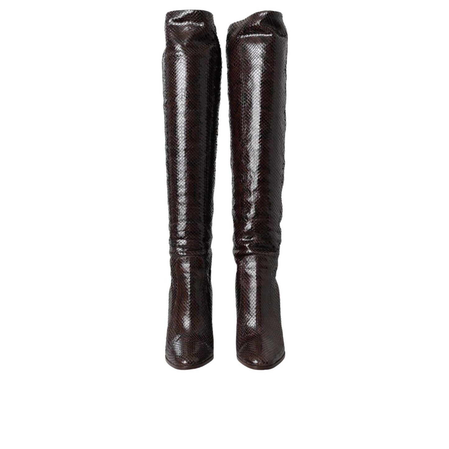 Dolce & Gabbana Brown Exotic Leather Heels High Boots Shoes