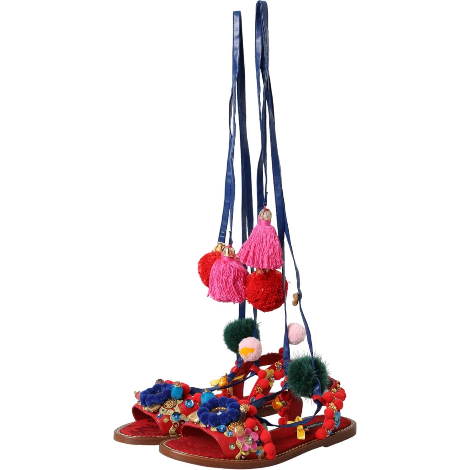 صندل من الفرو متعدد الألوان من دولتشي آند غابانا