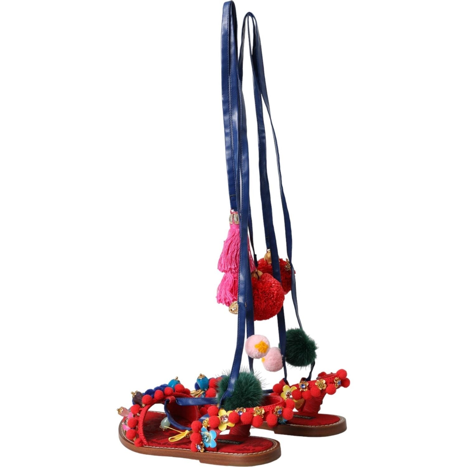 صندل من الفرو متعدد الألوان من دولتشي آند غابانا