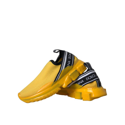 Dolce & Gabbana Yellow Sorrento Slip On Sneakers Women Shoes
