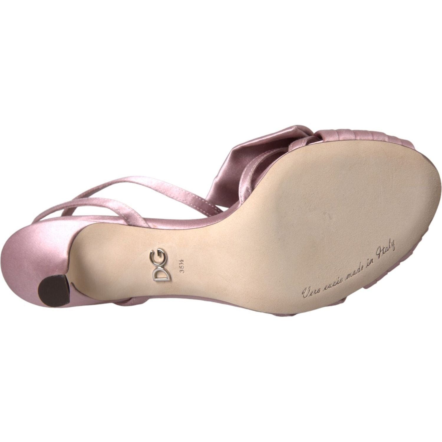 صندل كيرا كريستال بكعب عالٍ وردي من دولتشي آند غابانا