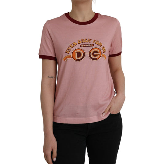 Dolce & Gabbana Pink Cotton Short Sleeves Crew Neck T-shirt Dolce & Gabbana Rosy Brown