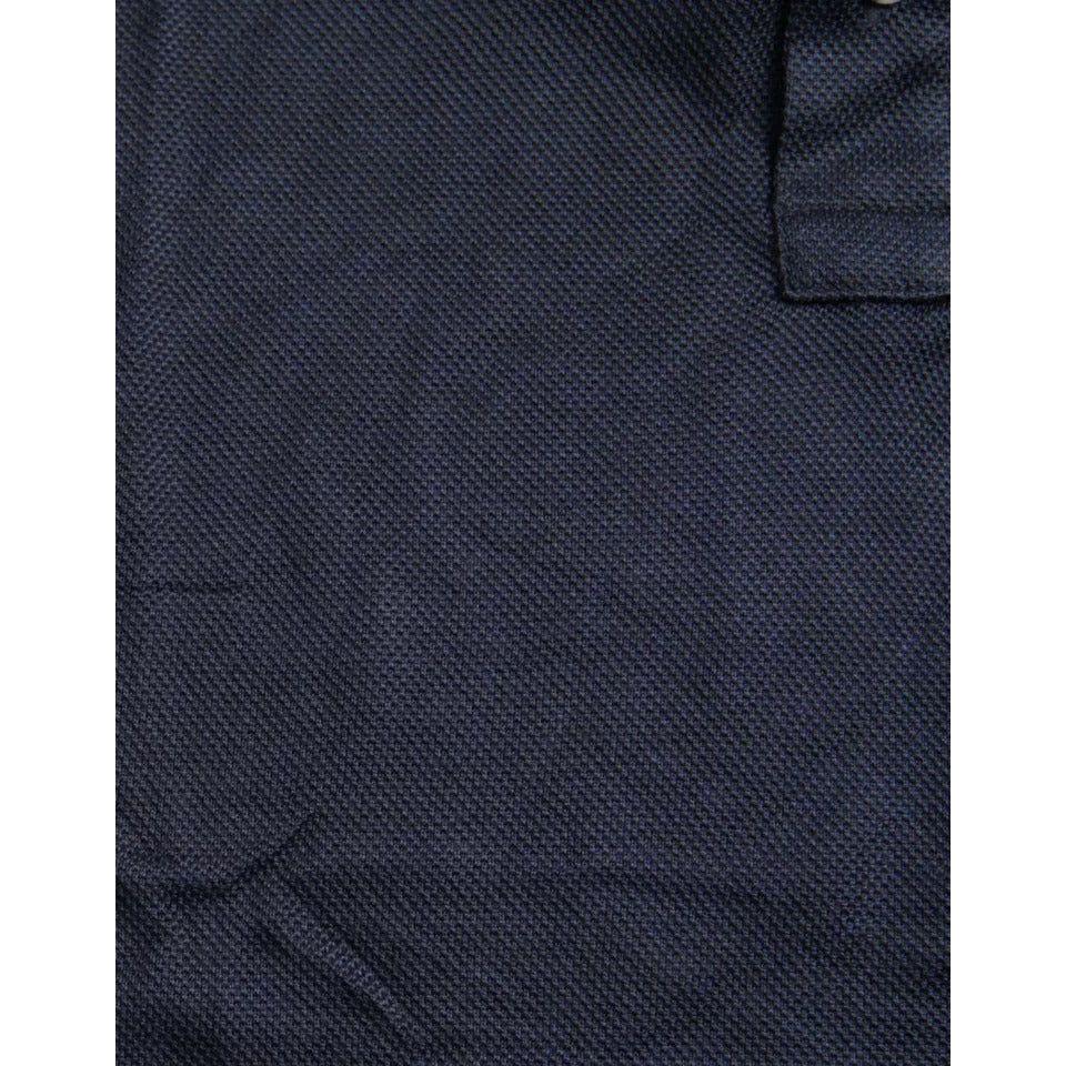 Dolce & Gabbana Navy Blue Collared Short Sleeve Polo T-shirt