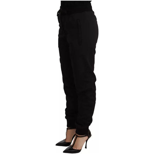 Dolce & Gabbana Black Jogger Women Polyester Pants Dolce & Gabbana Black