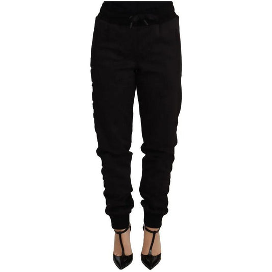 Dolce & Gabbana Black Jogger Women Polyester Pants Dolce & Gabbana Black