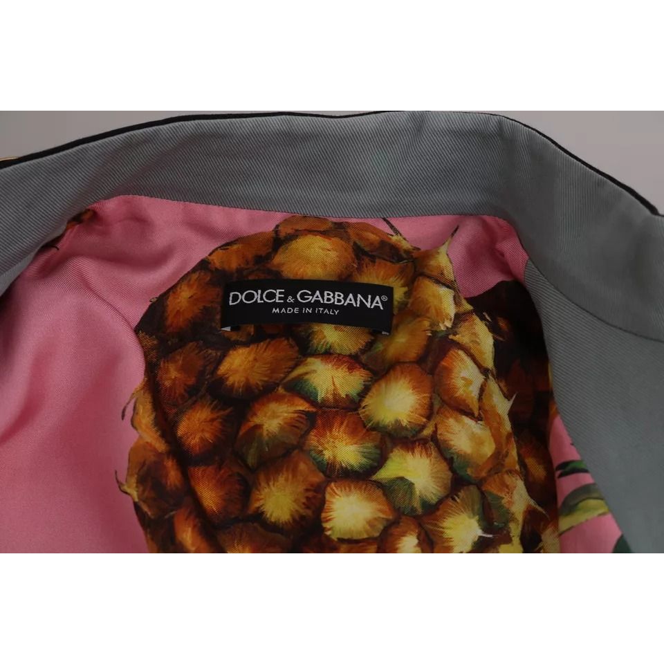 Dolce & Gabbana Blue Button Crystal Embellished Cotton Jacket