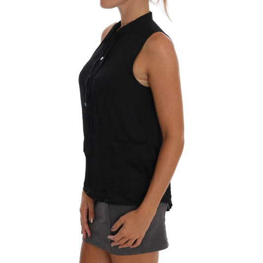 Versace Jeans Chic Sleeveless Black Shirt Blouse Blouse Top Versace Jeans Black