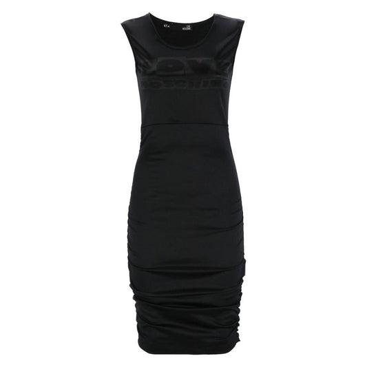 Love Moschino Chic Side-Curled Sleeveless Dress with Logo Love Moschino Black