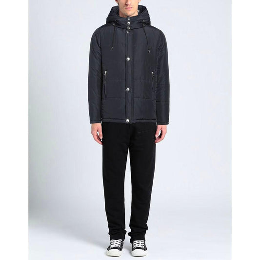 Elegant Blue Aquascutum Jacket with Removable Hood Aquascutum Dark Slate Gray