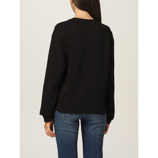 Love Moschino Chic Black Sweatshirt with Designer Emblem Love Moschino Light Gray