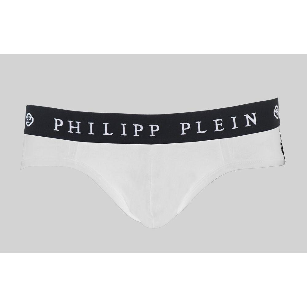 شورت بوكسر رجالي من القطن باللون الأبيض من Philipp Plein