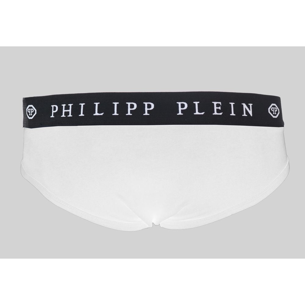 شورت بوكسر رجالي من القطن باللون الأبيض من Philipp Plein