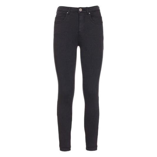 Maison Espin Black Cotton Women's Jeans Jeans & Pants Maison Espin Dark Slate Gray