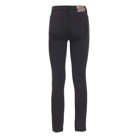 Maison Espin Black Cotton Women's Jeans Jeans & Pants Maison Espin Dark Slate Gray