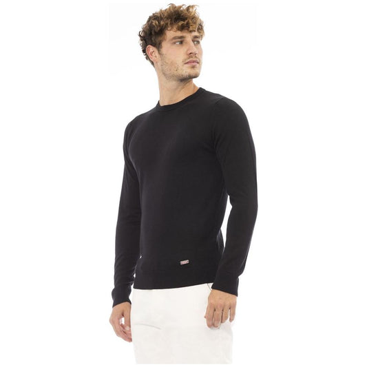 Baldinini Trend Black Modal Men Sweater Baldinini Trend Beige