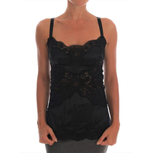 Dolce & Gabbana Silk Blend Black Lace Top Dressing Gown Dolce & Gabbana Rosy Brown
