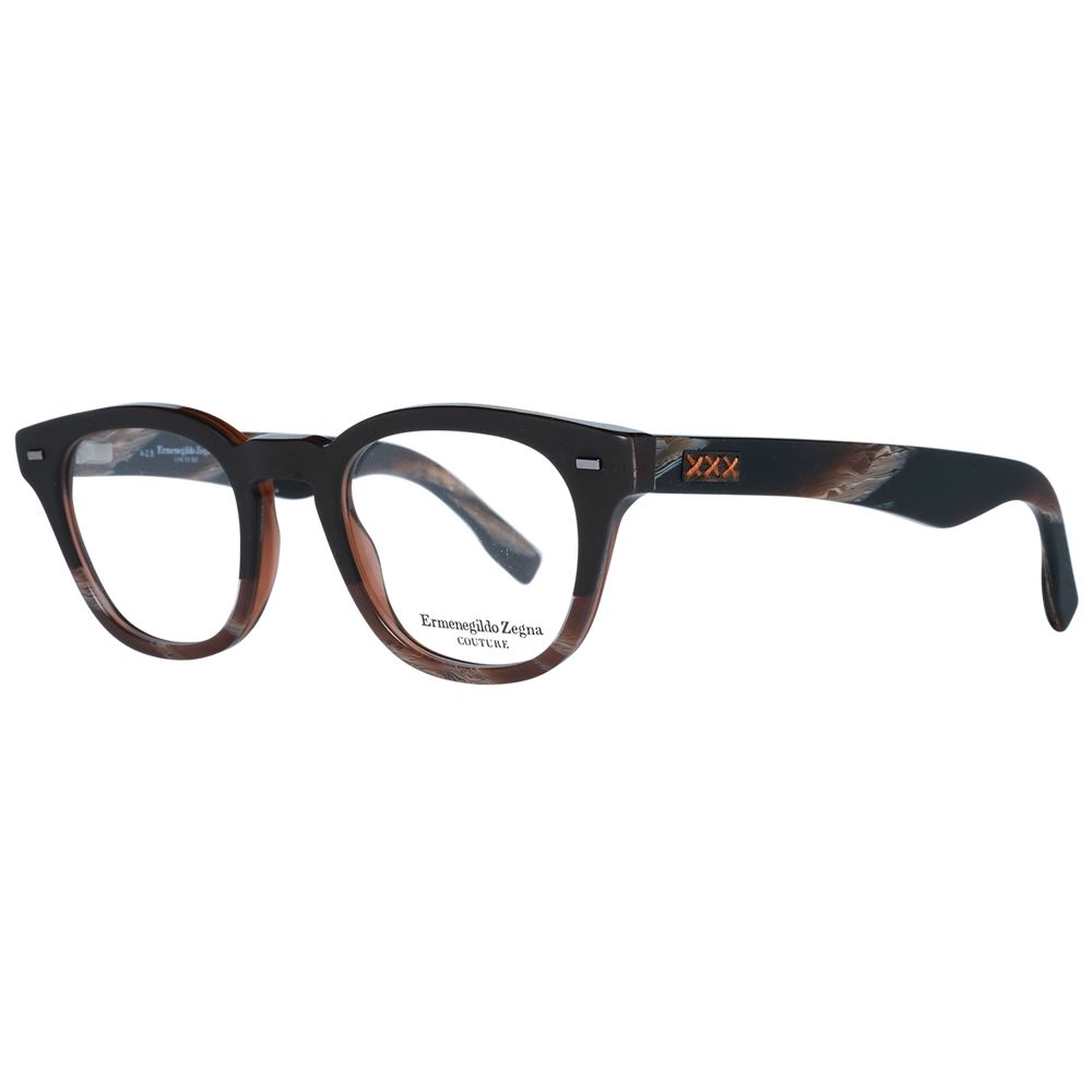 Ermenegildo Zegna Brown Men Glasses Frame
