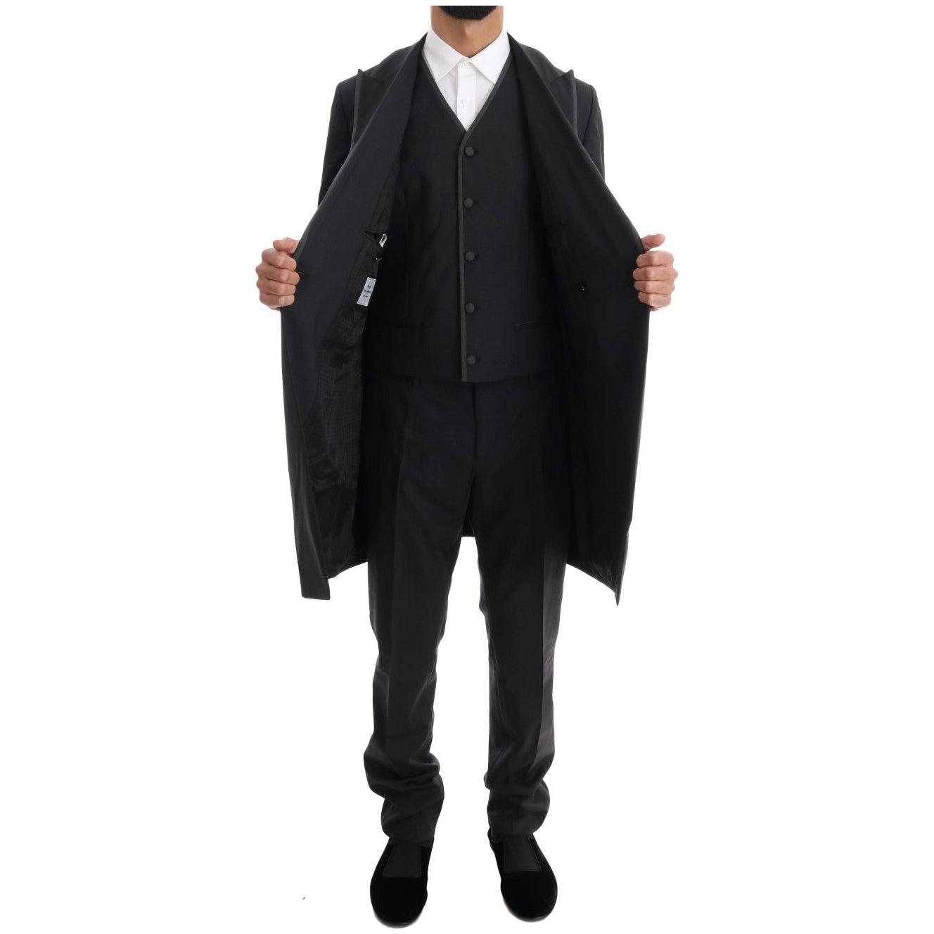 Dolce & Gabbana Gray Wool Stretch 3 Piece Two Button Suit Suit