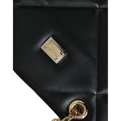 Dolce & Gabbana Black Leather JUNGLE Quilted Shopping Tote Bag