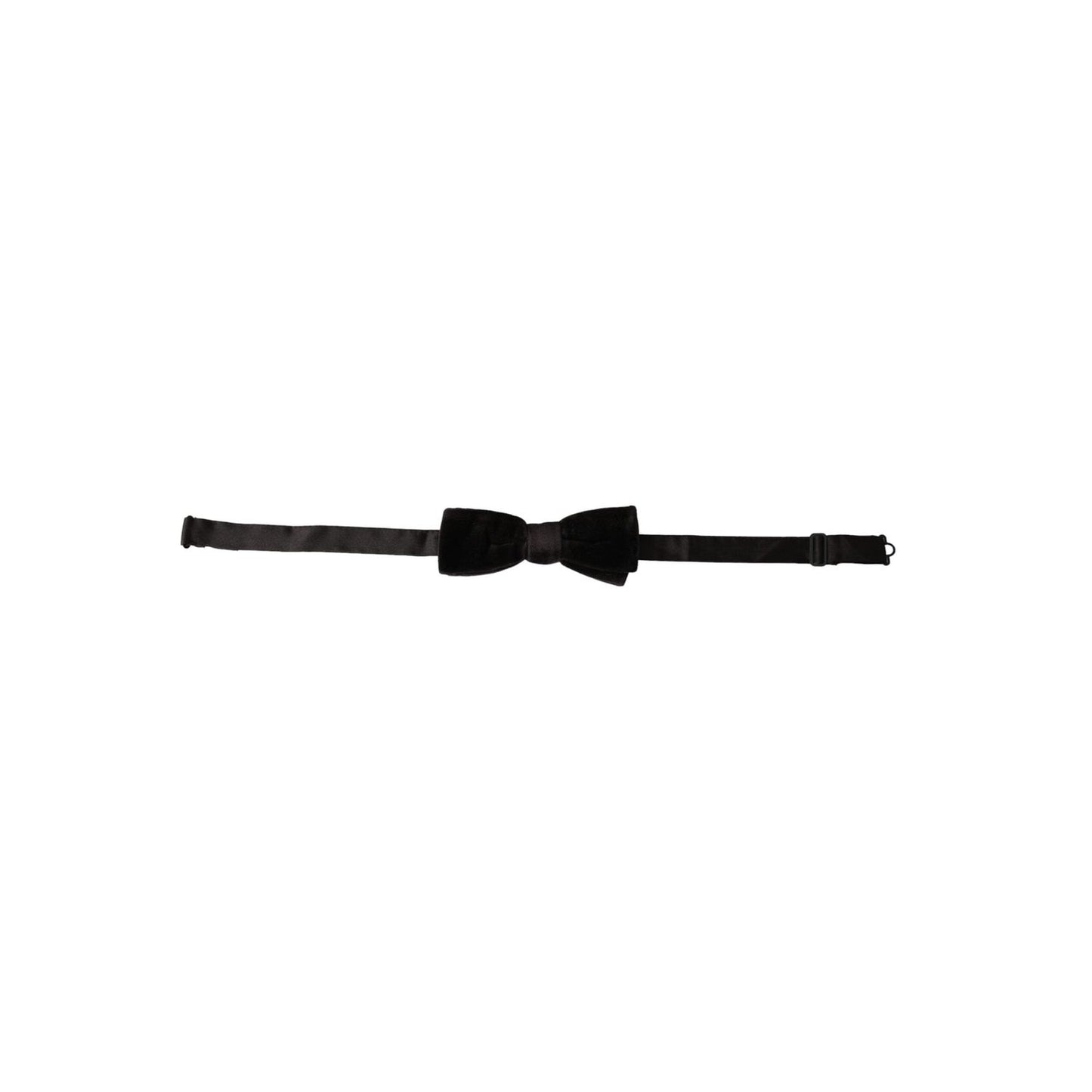 Dolce & Gabbana Black Velvet Cotton Adjustable Neck Men Bow Tie