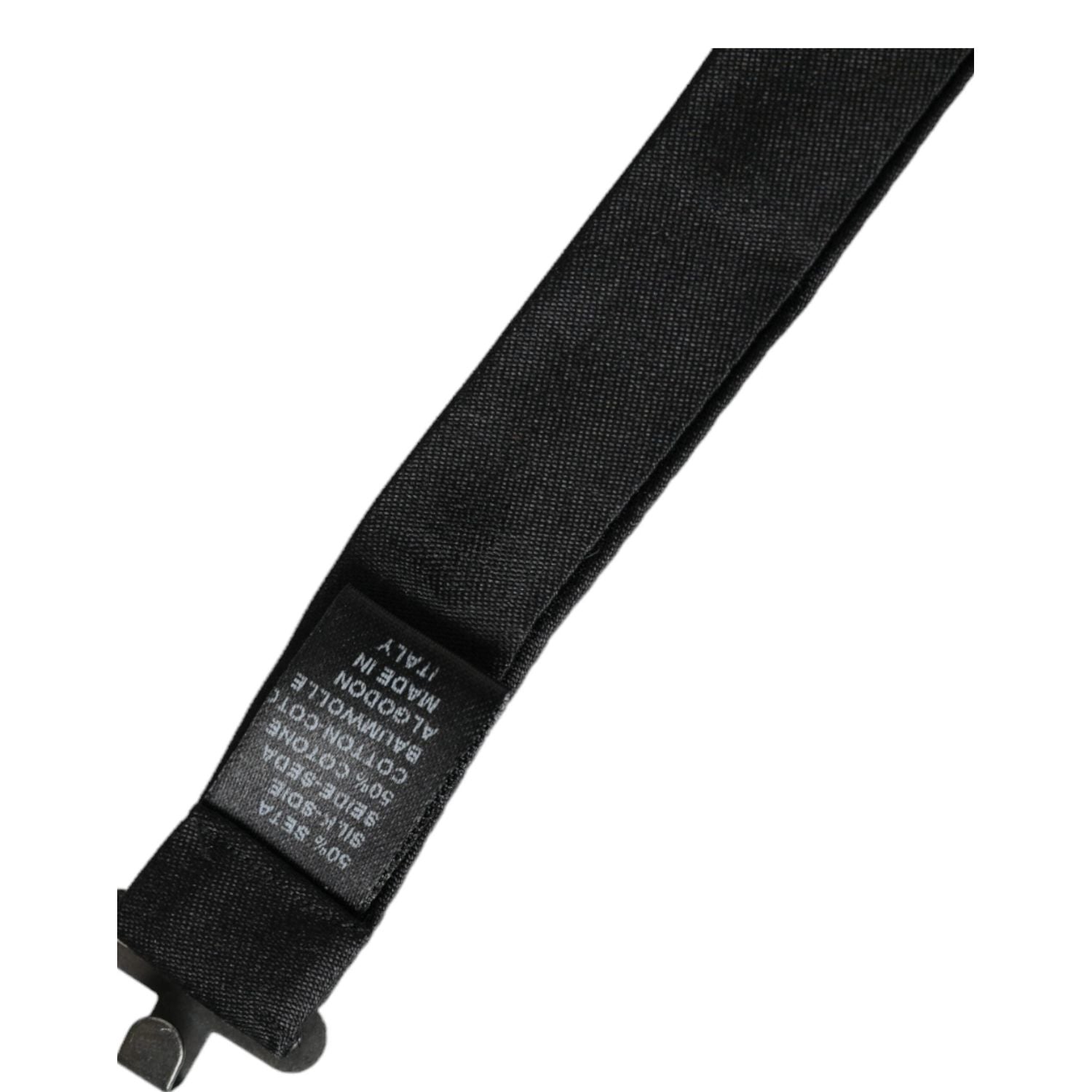 ربطة عنق قابلة للتعديل من دولتشي آند غابانا للرجال من الحرير باللون الرمادي الداكن