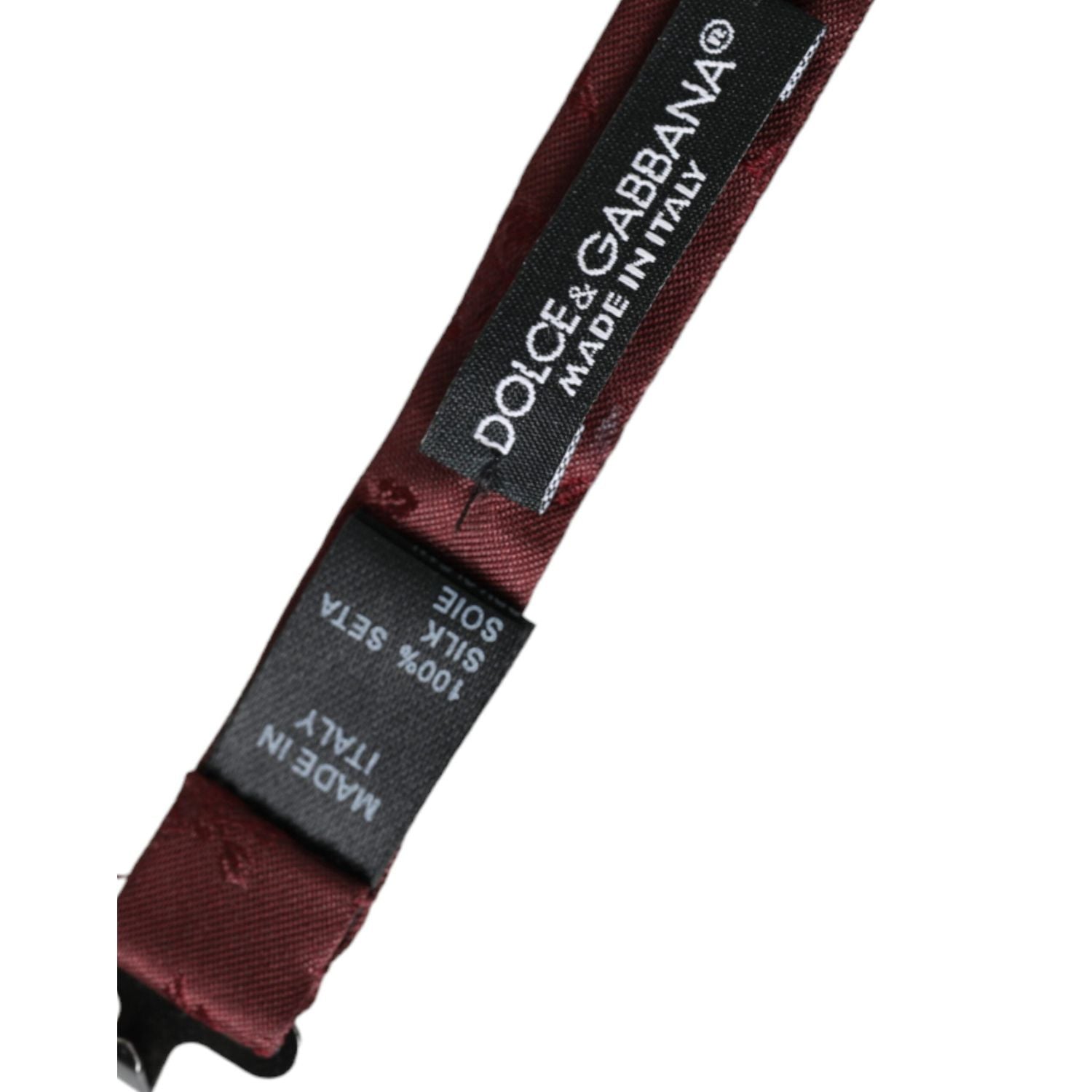 ربطة عنق قابلة للتعديل من دولتشي آند غابانا للرجال من الحرير الأحمر المزهر