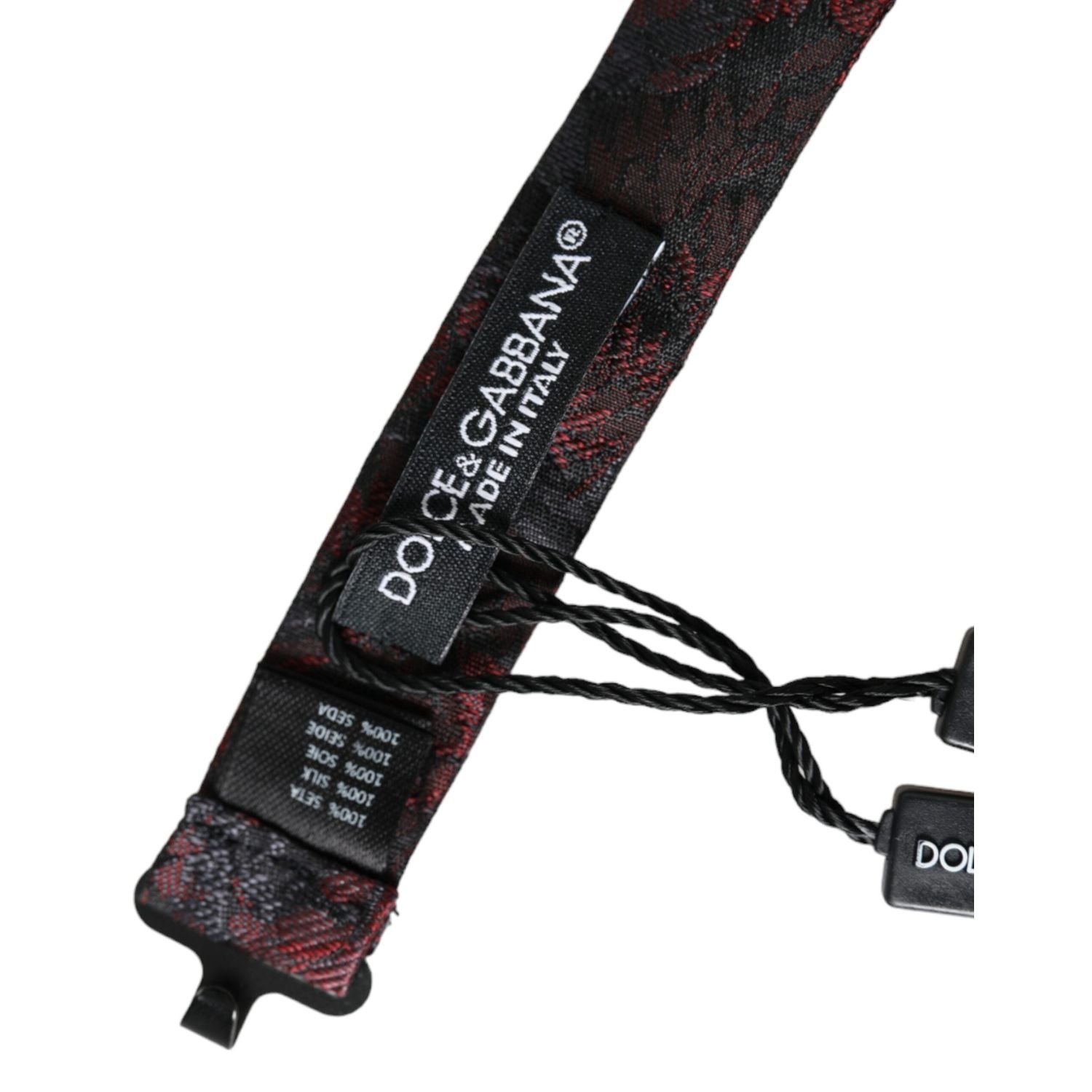 ربطة عنق قابلة للتعديل باللون الأحمر والأسود للرجال من دولتشي آند غابانا