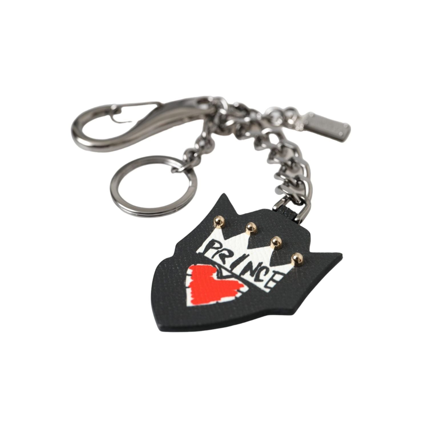 سلسلة مفاتيح من النحاس الفضي مزينة بشعار الأمير الأسود من دولتشي آند غابانا