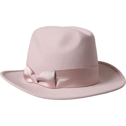 Dolce & Gabbana Pink Rabbit Fedora Trilby Women Hat Dolce & Gabbana Gray