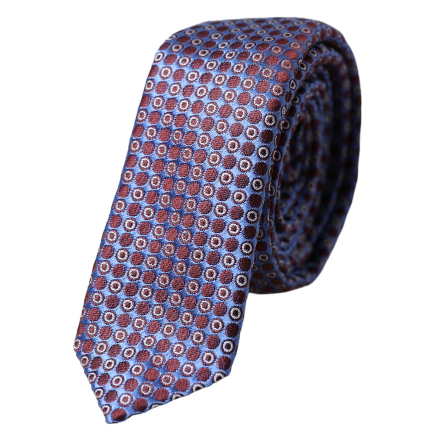 Dolce & Gabbana Blue Purple Patterned Silk Adjustable Men Tie