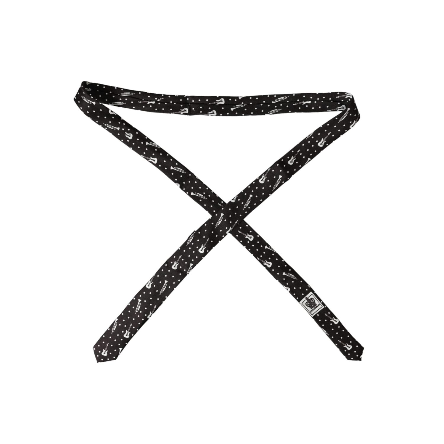 ربطة عنق من الحرير قابلة للتعديل بطبعة جيتار باللون الأسود من دولتشي آند غابانا