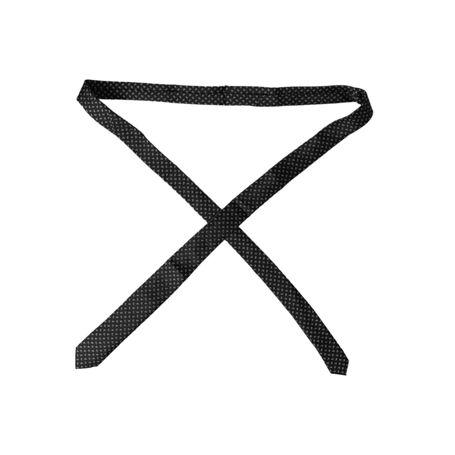 ربطة عنق رجالية من دولتشي آند غابانا من الحرير بنمط الجاكار باللون الأسود قابلة للتعديل