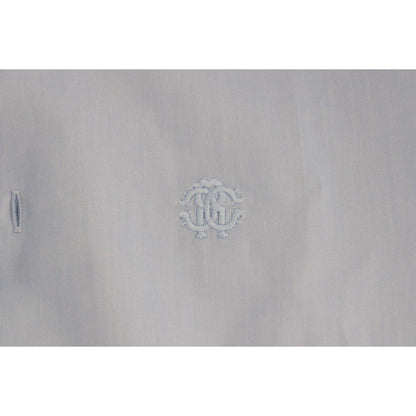 Cavalli Light Blue Cotton Slim Fit Dress Shirt