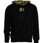 Dolce & Gabbana Black Logo Cotton Hooded Sweatshirt Sweater Dolce & Gabbana Black