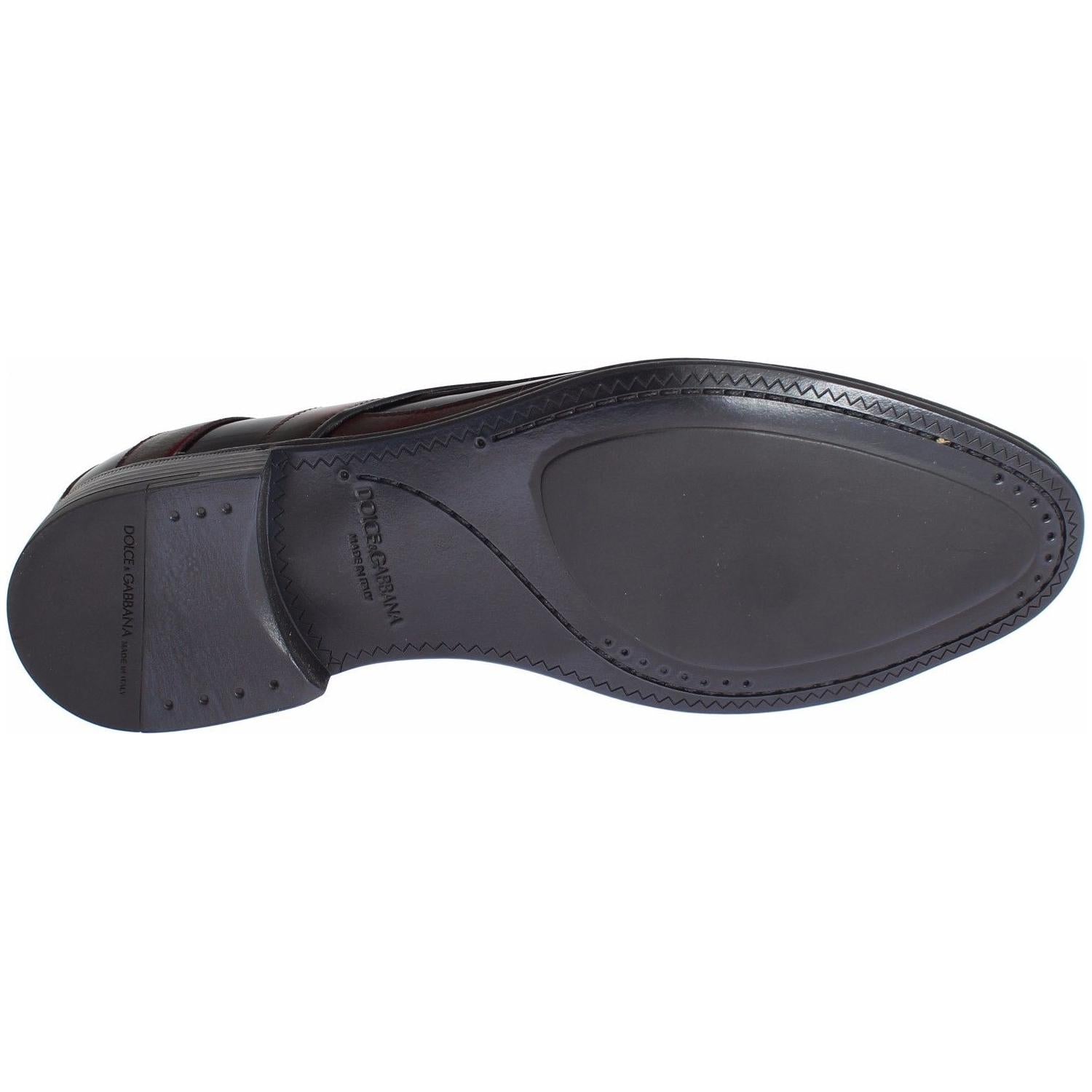 Dolce & Gabbana Black Bordeaux Leather Dress Formal Shoes