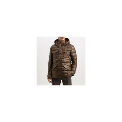 Add Brown Polyamide Men's Waterproof Jacket