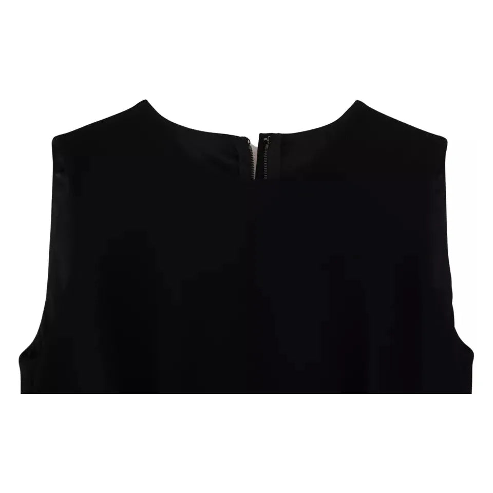 Dolce & Gabbana Black Dress Sheath Flare Viscose Dress