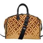 Dolce & Gabbana Beige Velvet Top Handle Shoulder Duffle Women Bag Dolce & Gabbana Dark Khaki